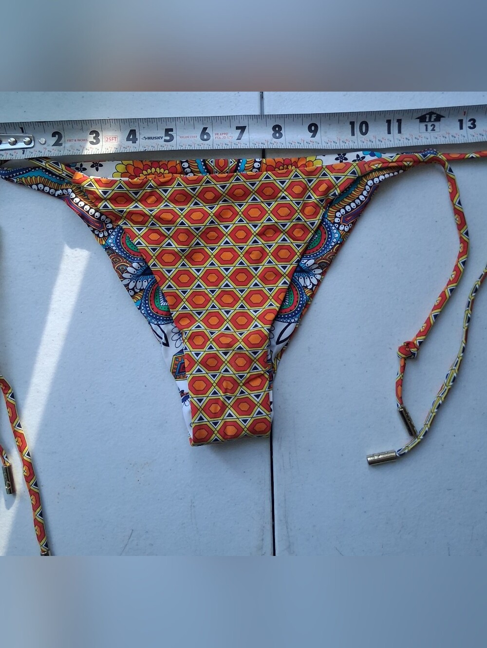 Bright Geometric Print Bikini Bottoms